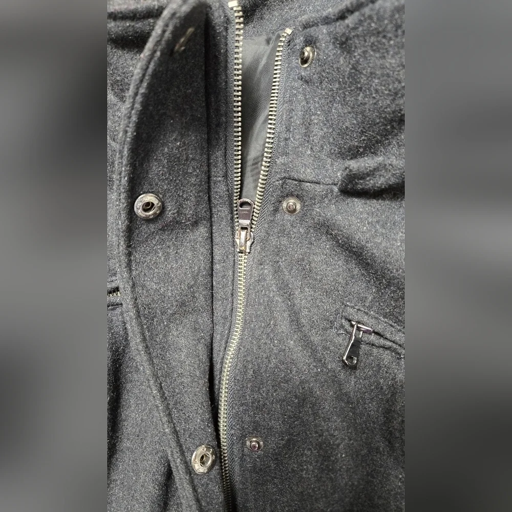 New York & Co XL Wool Blend Pea Coat Charcoal Grey Heavy Winter